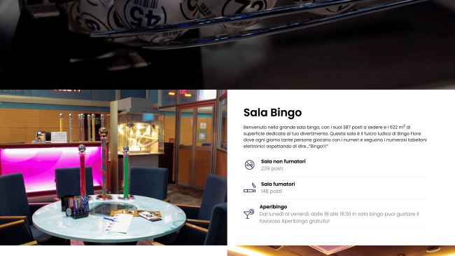 Bingo Fiore: sala bingo con bancomat e ristorante